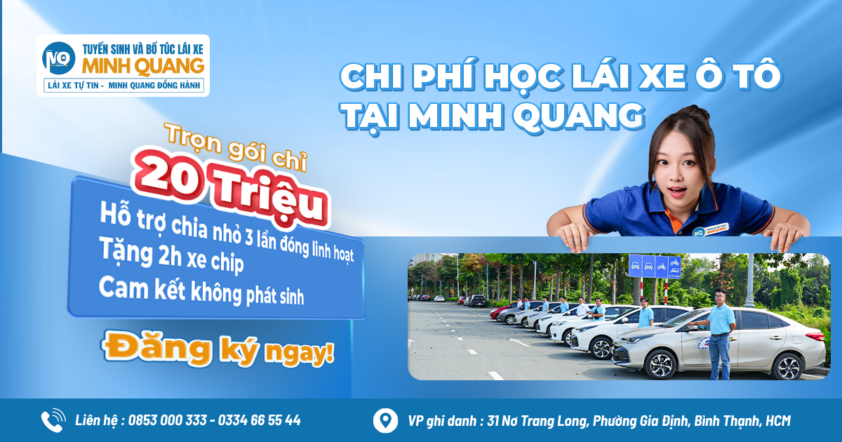 Chi phí học lái xe ô tô tại Minh Quang