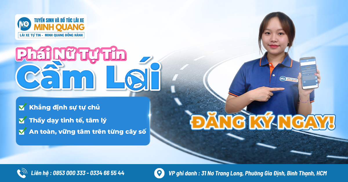 Phái nữ tự tin cầm lái - Học lái xe ô tô tại Minh Quang